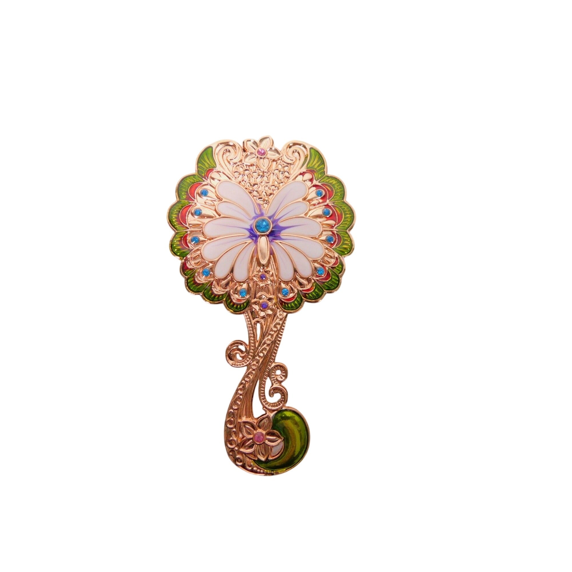 Butterfly-Inspired Mirror & Comb Set With Floral Details Lightweight Design Decorative & Functional For Travel Or Vanity