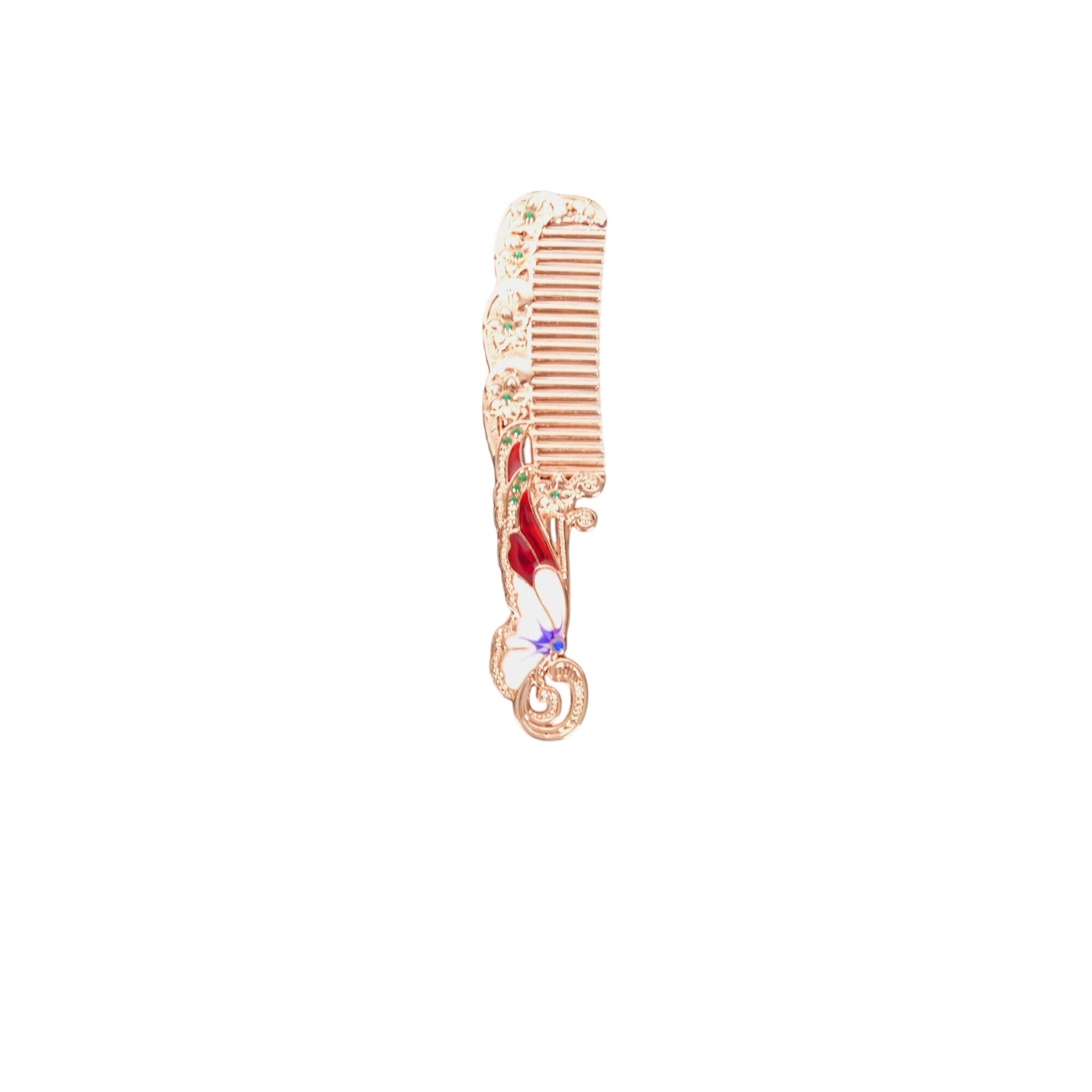 Butterfly-Inspired Mirror & Comb Set With Floral Details Lightweight Design Decorative & Functional For Travel Or Vanity