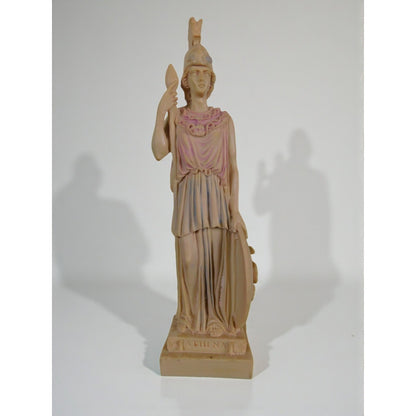 Athena Goddess Statue 10" Resin Helmet Shield Snake