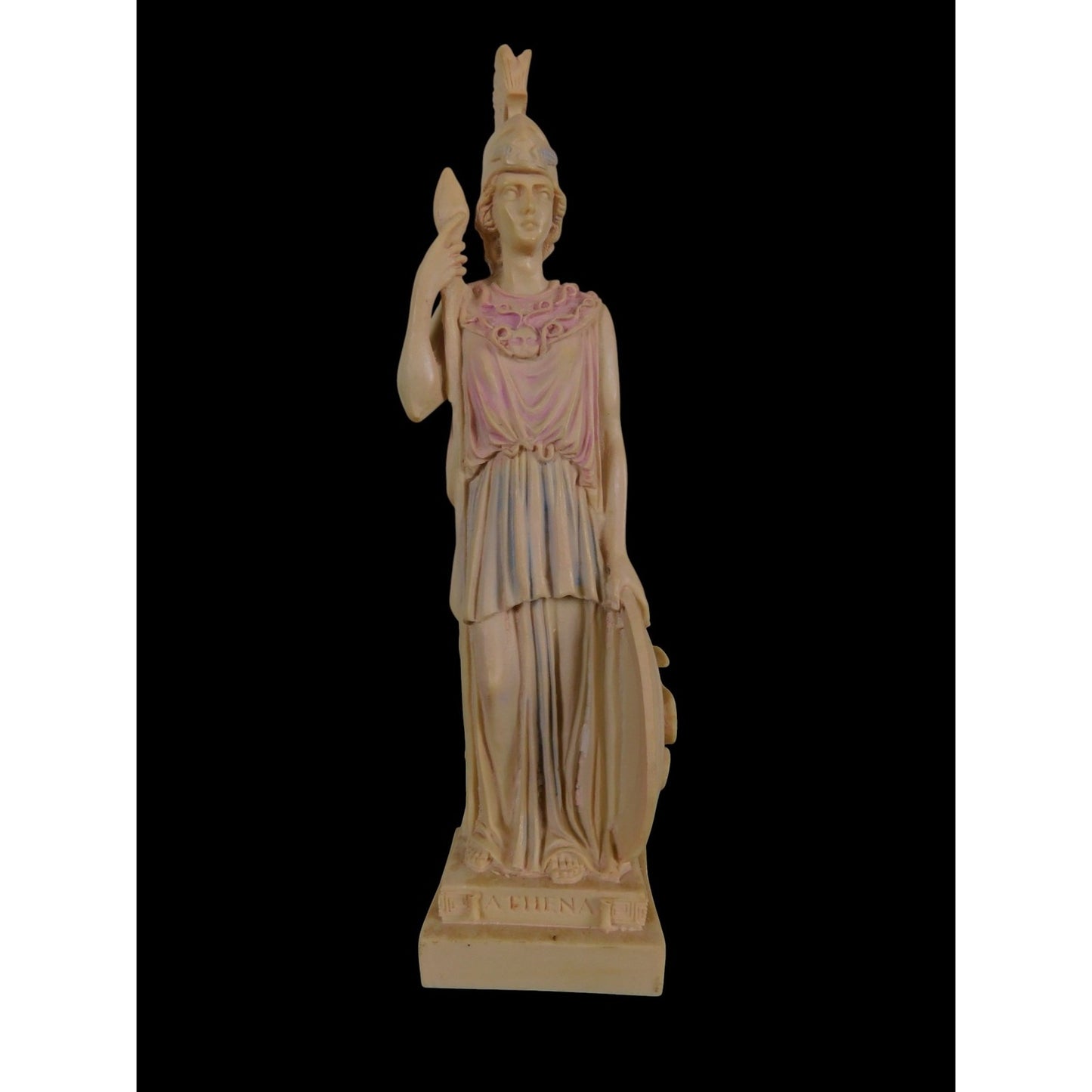 Athena Goddess Statue 10" Resin Helmet Shield Snake