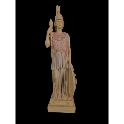 Athena Goddess Statue 10" Resin Helmet Shield Snake