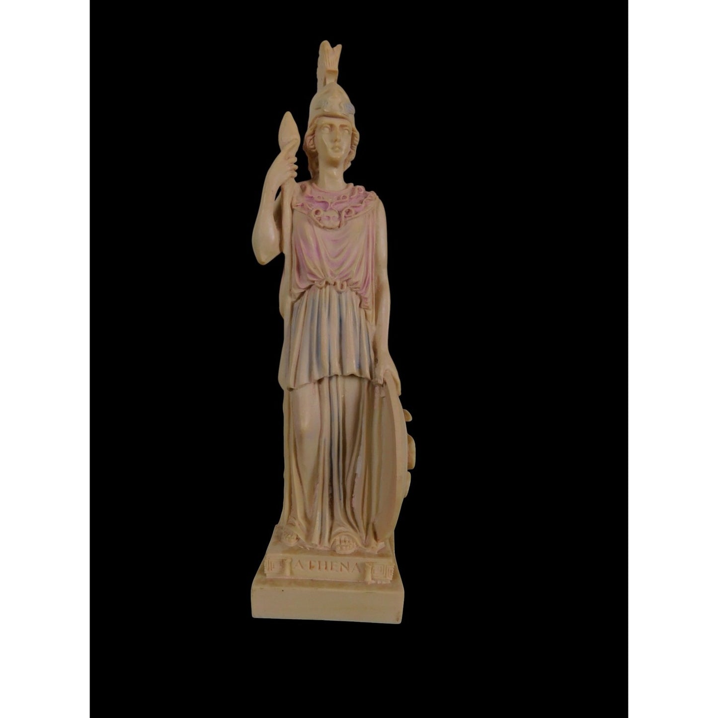 Athena Goddess Statue 10" Resin Helmet Shield Snake