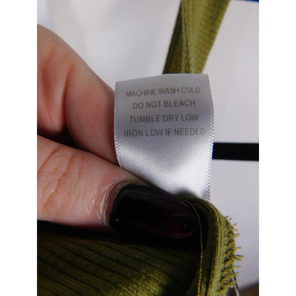 JLUXLABEL Olive Ribbed Bodysuit M - Scoop Snap - Excellent - Witchcore Earth