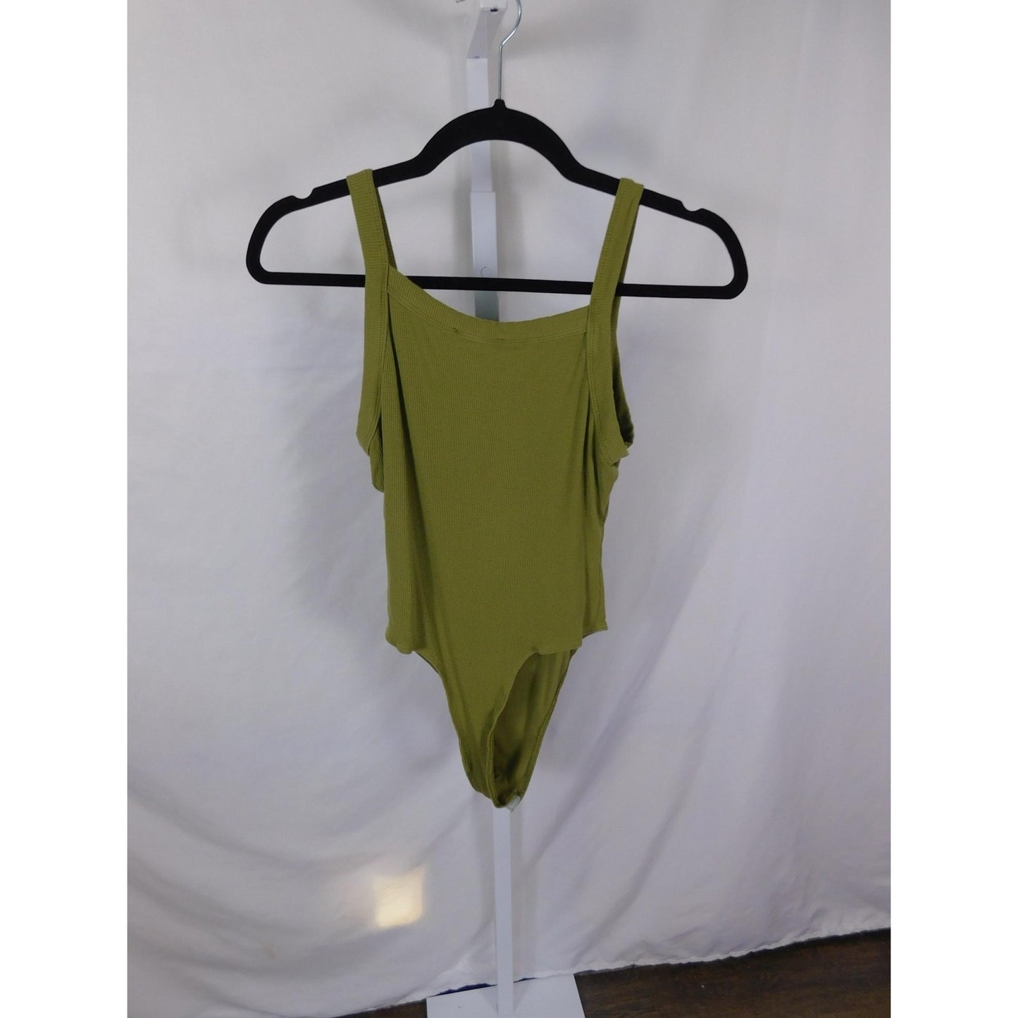 JLUXLABEL Olive Ribbed Bodysuit M - Scoop Snap - Excellent - Witchcore Earth