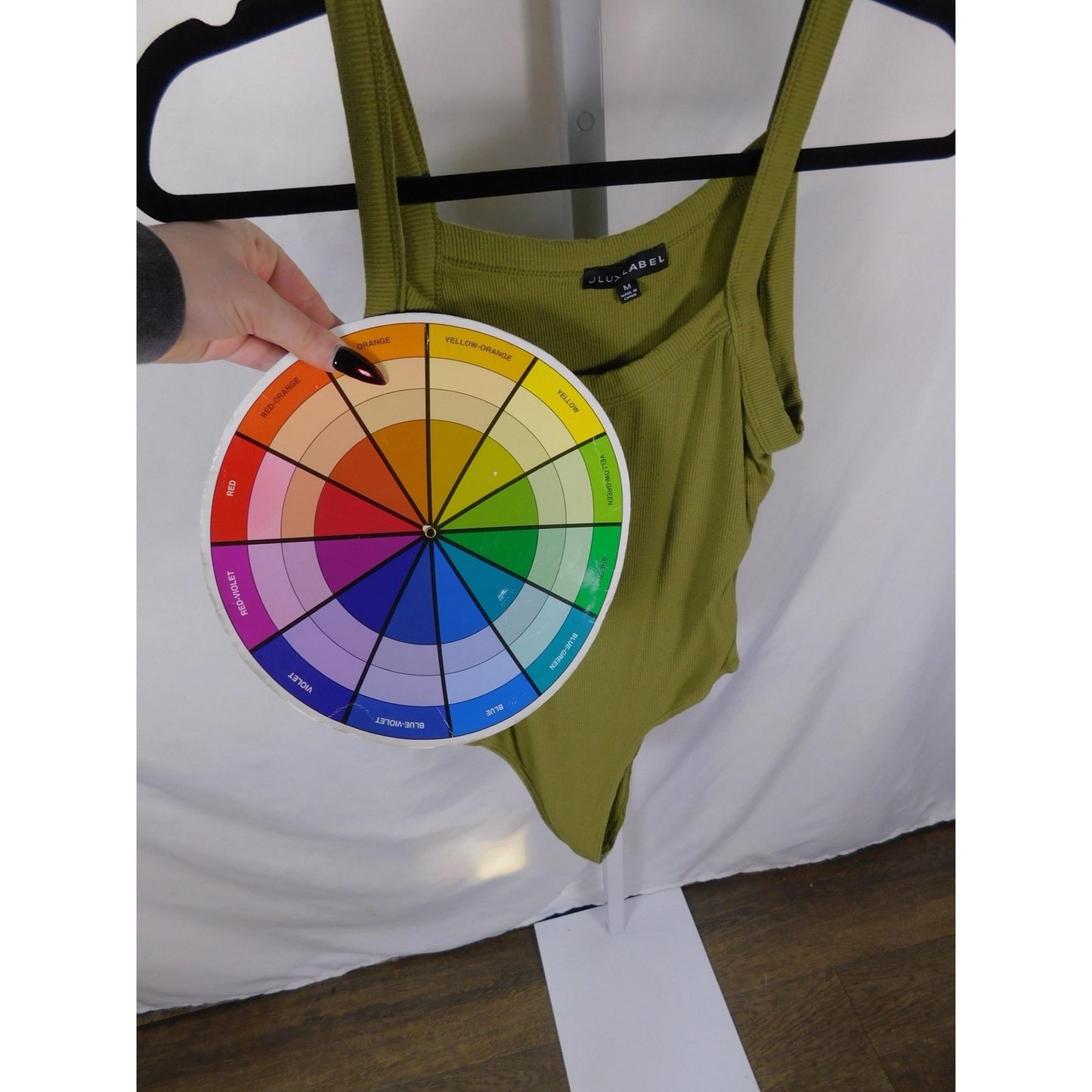 JLUXLABEL Olive Ribbed Bodysuit M - Scoop Snap - Excellent - Witchcore Earth