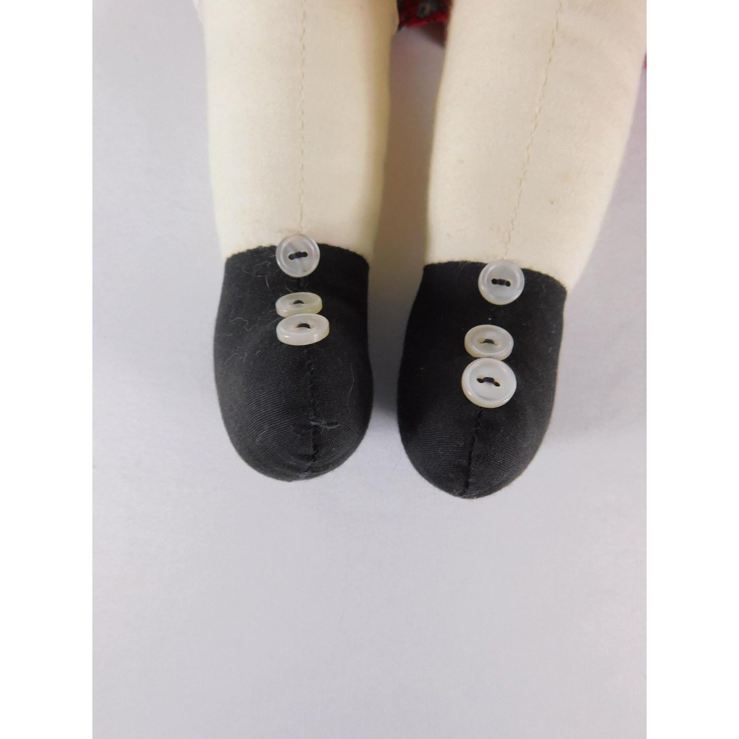 Jane D Mayton Handmade Cloth Rag Doll Red Hair Blue Dress 22 Inch Folk Style