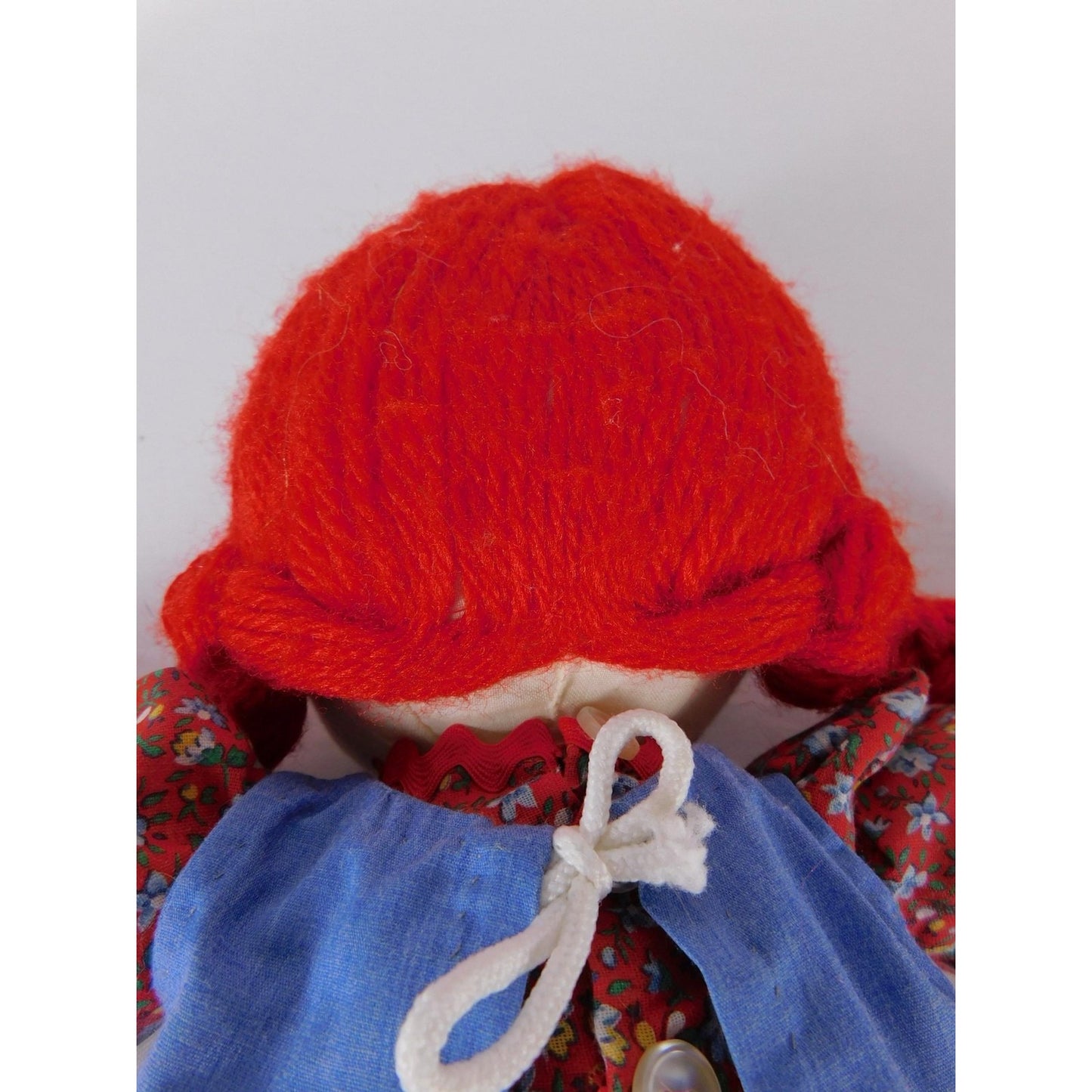 Jane D Mayton Handmade Cloth Rag Doll Red Hair Blue Dress 22 Inch Folk Style