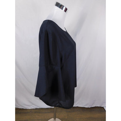 SHEIN Blk Bell Sleeve Blouse XL - Ruffle Scoop - Excellent - Witchcore Ethereal