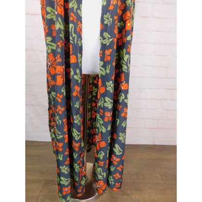LuLaRoe Navy Floral Duster Vest L - Long Open Front - Excellent