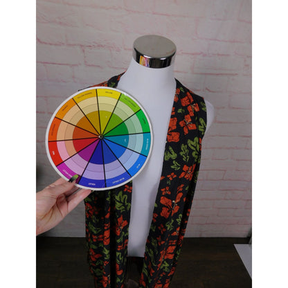 LuLaRoe Navy Floral Duster Vest L - Long Open Front - Excellent