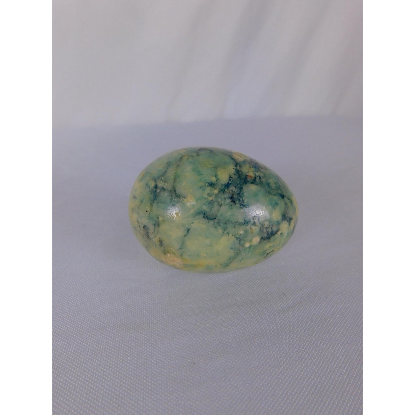 Polished Green Stone Egg 0.54oz Gemstone Sphere Witch Altar Decor Display