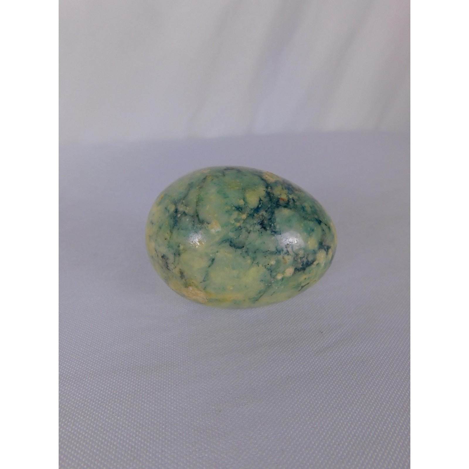 Polished Green Stone Egg 0.54oz Gemstone Sphere Witch Altar Decor Display