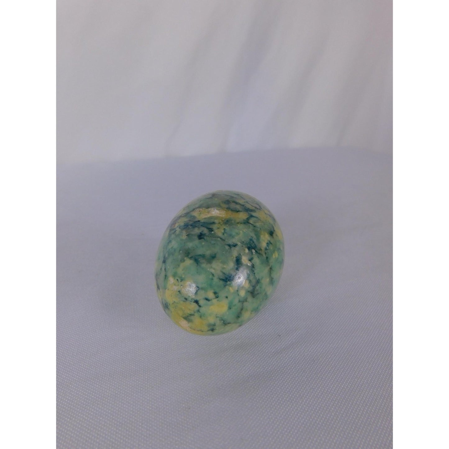 Polished Green Stone Egg 0.54oz Gemstone Sphere Witch Altar Decor Display