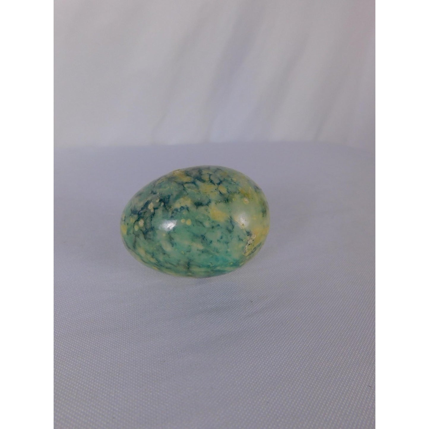 Polished Green Stone Egg 0.54oz Gemstone Sphere Witch Altar Decor Display