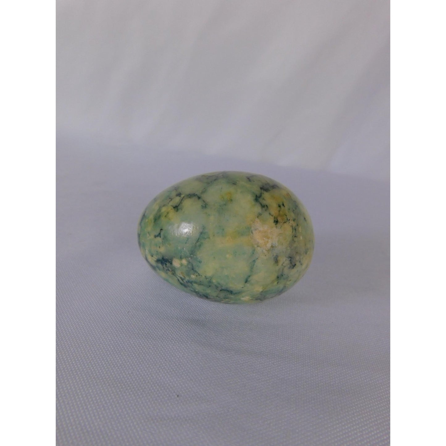 Polished Green Stone Egg 0.54oz Gemstone Sphere Witch Altar Decor Display