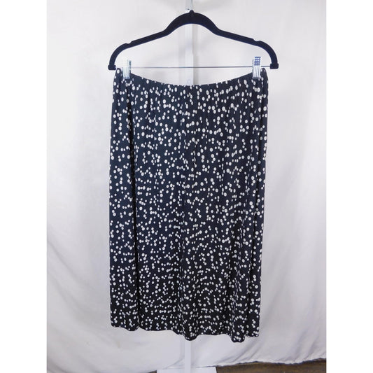 BonWorth LP Black White Dot Midi Skirt Pull On USA