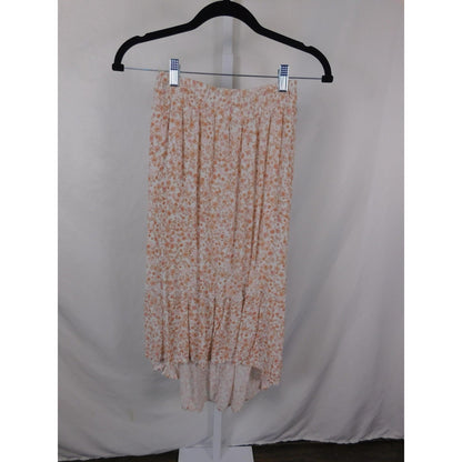 Unified Title "Pink Rose Small Peach Floral Tiered High Low Midi Boho