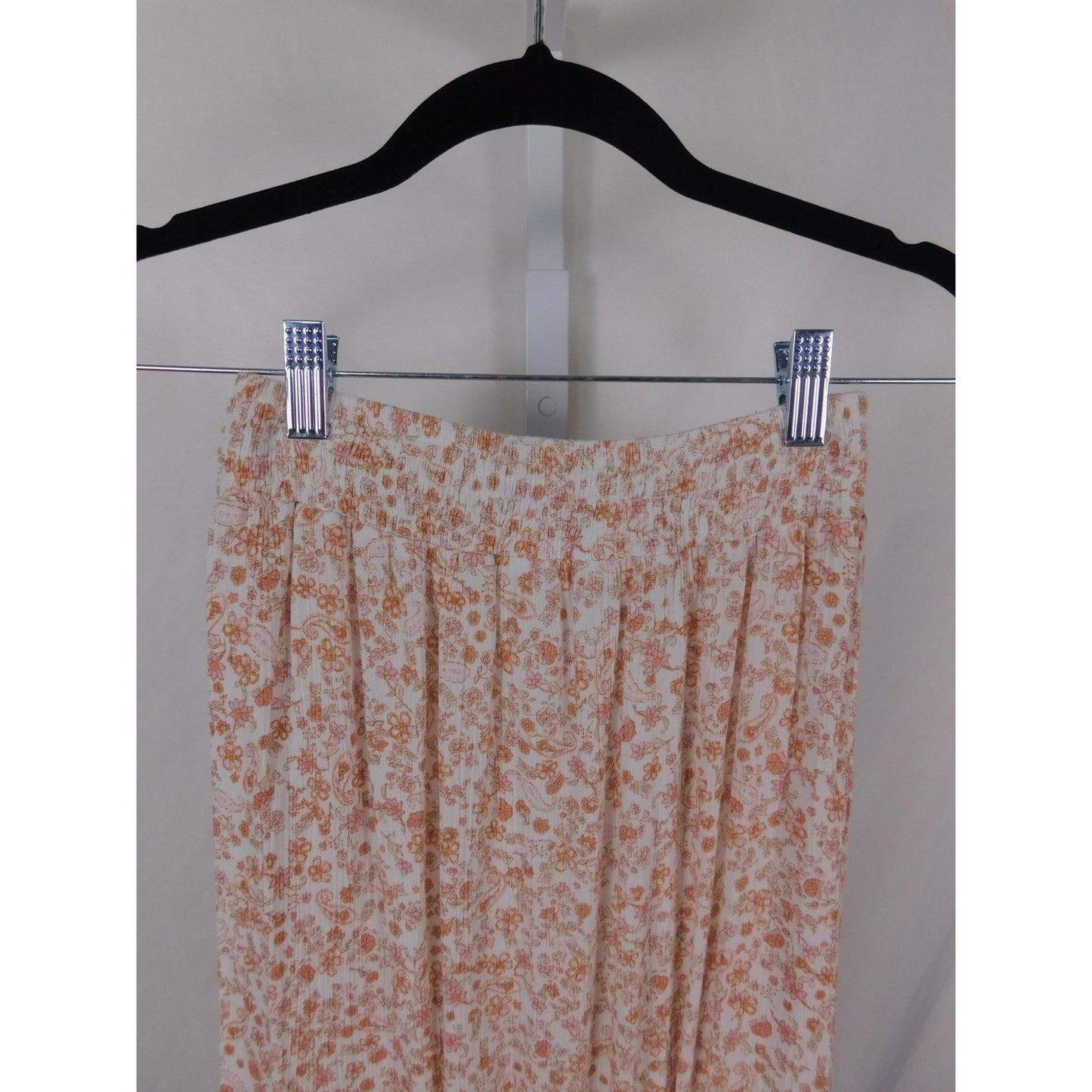 Unified Title "Pink Rose Small Peach Floral Tiered High Low Midi Boho
