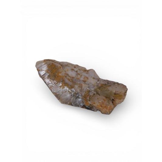 Raw Quartz Crystal Stone 0.53 Lb Iron Staining Polished Faces Altar Decor
