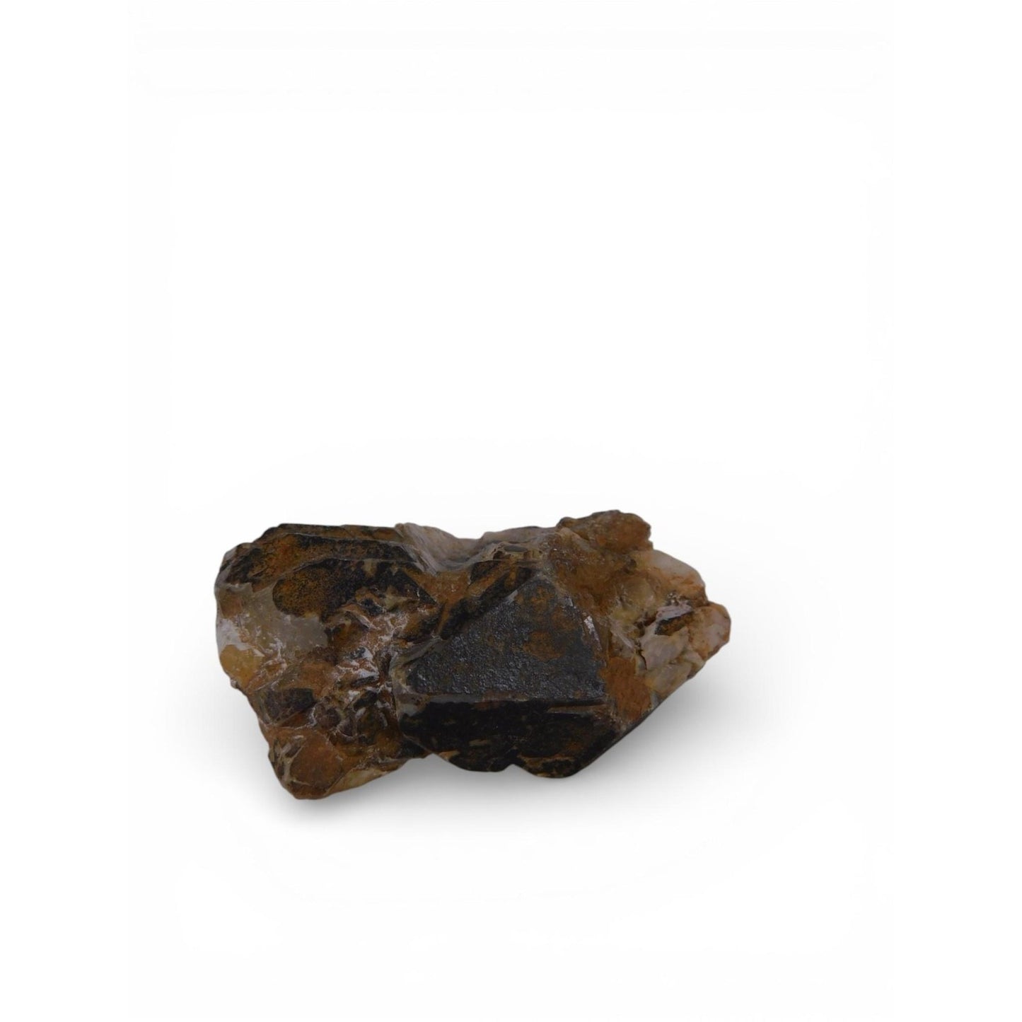 Raw Quartz Crystal Stone 0.53 Lb Iron Staining Polished Faces Altar Decor