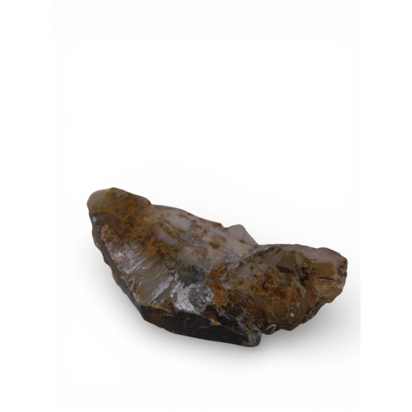 Raw Quartz Crystal Stone 0.53 Lb Iron Staining Polished Faces Altar Decor