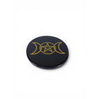 Black Stone Triple Moon Pentacle Ceramic Plate Incense Holder