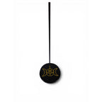 Black Stone Triple Moon Pentacle Ceramic Plate Incense Holder