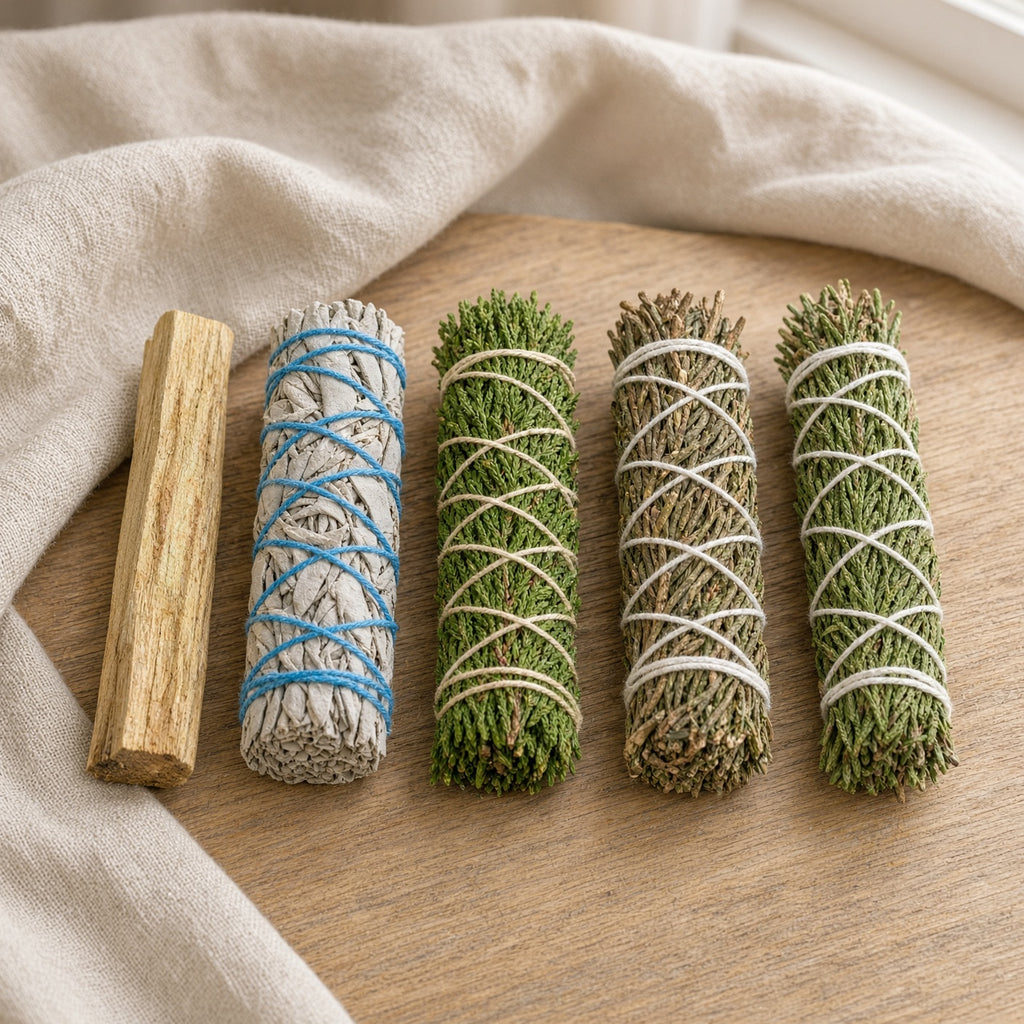 Herbal Cleansing Set White Sage, Cedar, Rosemary, Juniper & Palo Santo