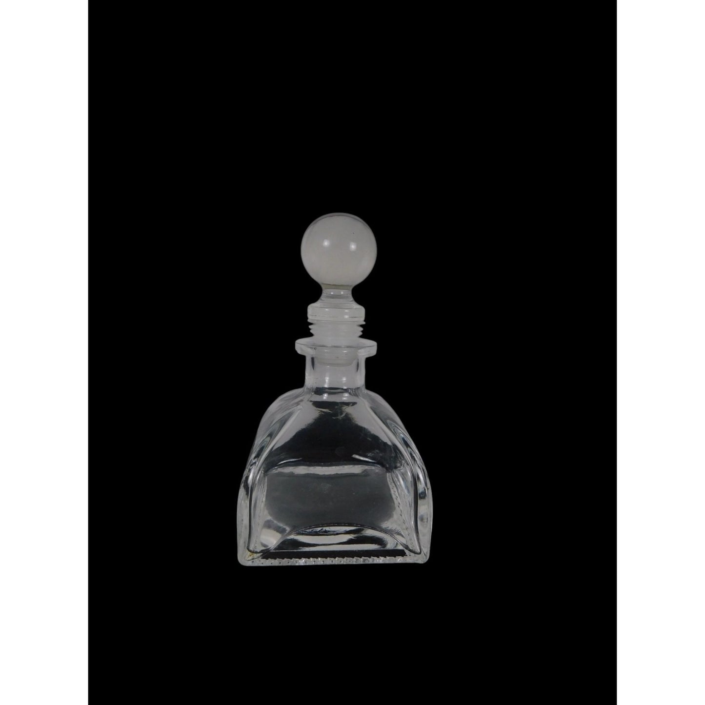 Vintage Clear Glass Perfume Bottle With Round Stopper