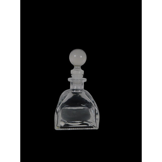 Vintage Clear Glass Perfume Bottle With Round Stopper