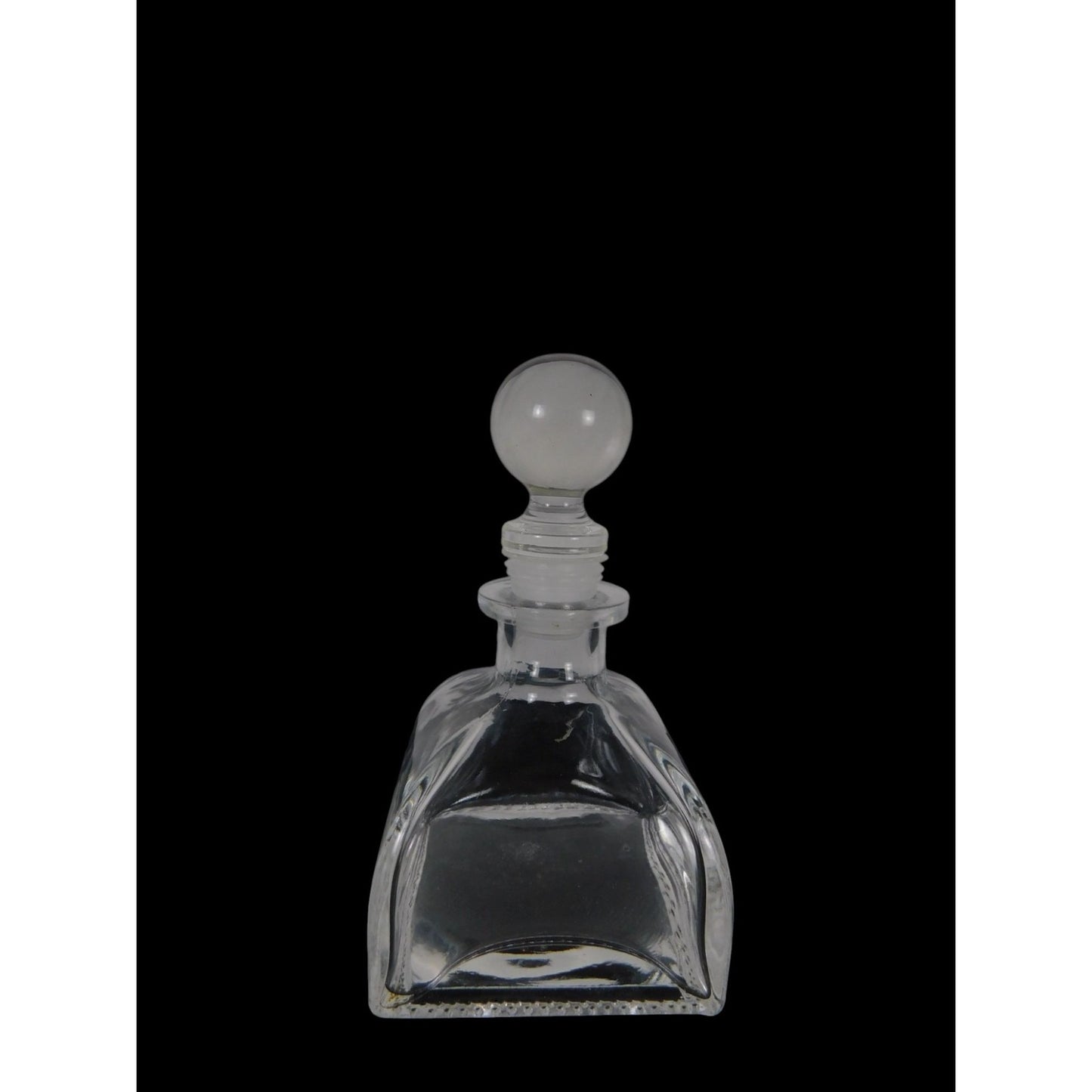 Vintage Clear Glass Perfume Bottle With Round Stopper