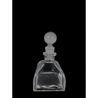 Vintage Clear Glass Perfume Bottle With Round Stopper