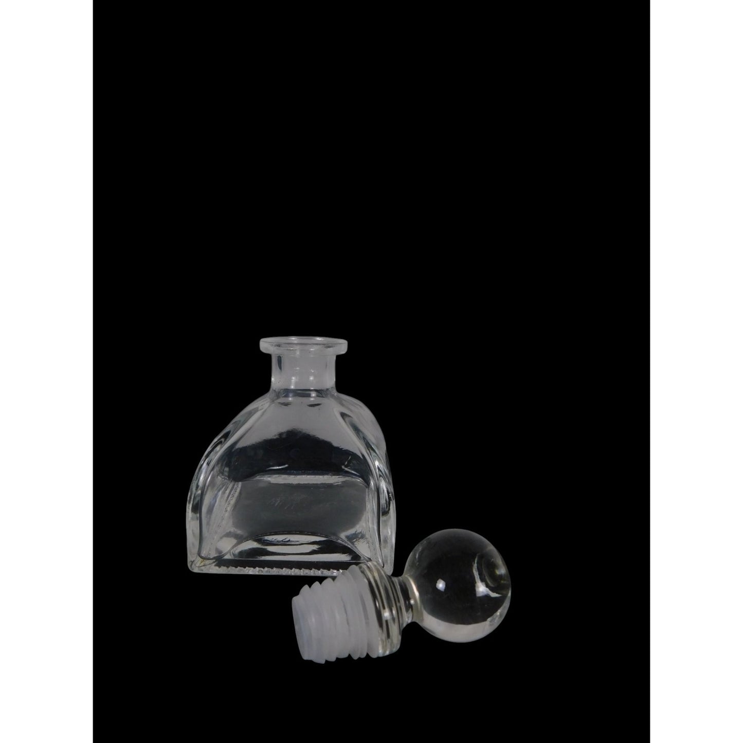 Vintage Clear Glass Perfume Bottle With Round Stopper