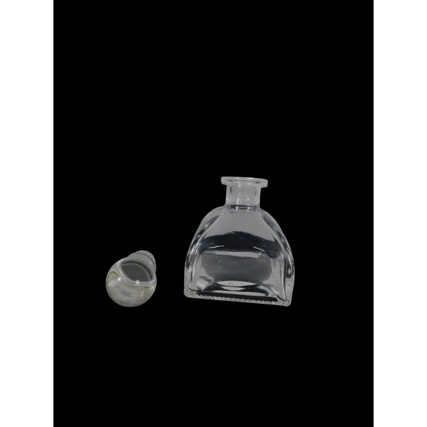 Vintage Clear Glass Perfume Bottle With Round Stopper