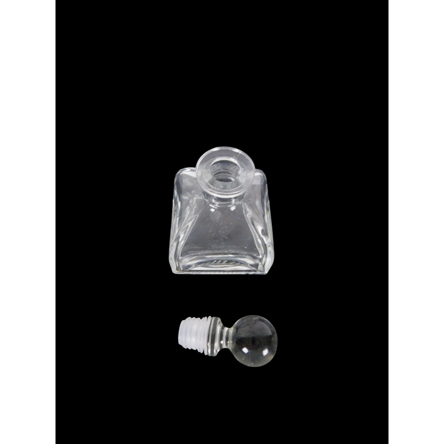 Vintage Clear Glass Perfume Bottle With Round Stopper