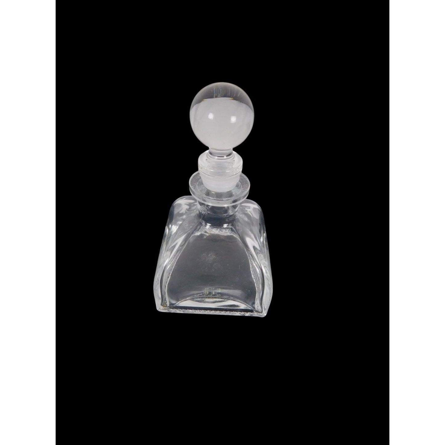 Vintage Clear Glass Perfume Bottle With Round Stopper