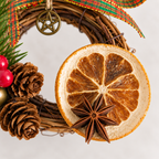 Handmade Yule Grapevine Wreath Ornament with Pentacle