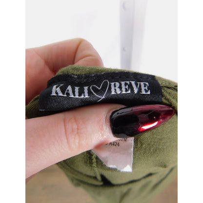 Kali Reve Olive Boho Jumpsuit M/L - Green - Excellent - Witchcore Earth