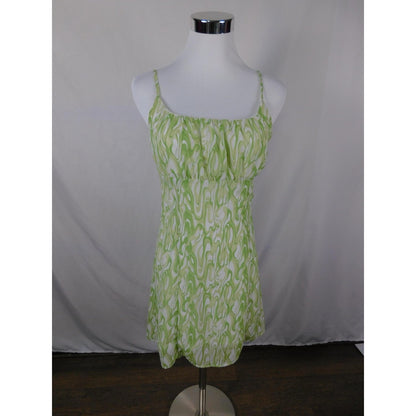 Kendall & Kylie Dress Womens Small Green Spaghetti Strap Mini Swirl DW210185