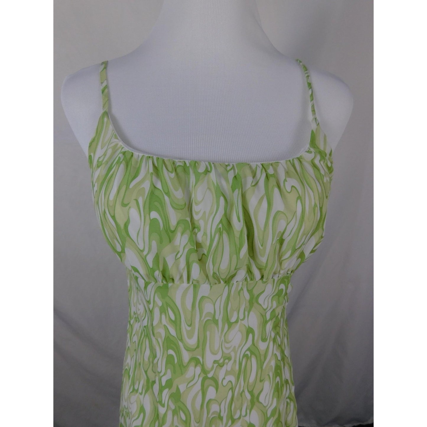 Kendall & Kylie Dress Womens Small Green Spaghetti Strap Mini Swirl DW210185