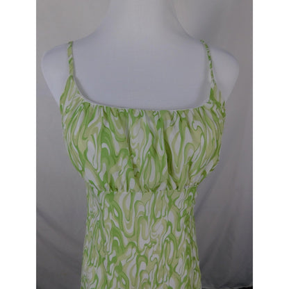 Kendall & Kylie Dress Womens Small Green Spaghetti Strap Mini Swirl DW210185