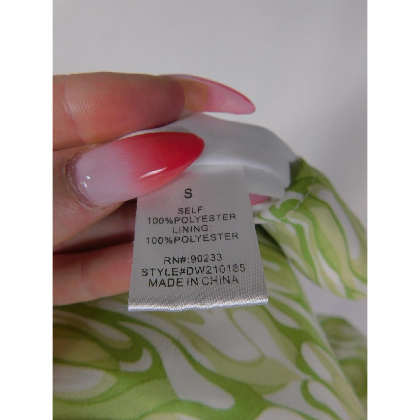 Kendall & Kylie Dress Womens Small Green Spaghetti Strap Mini Swirl DW210185