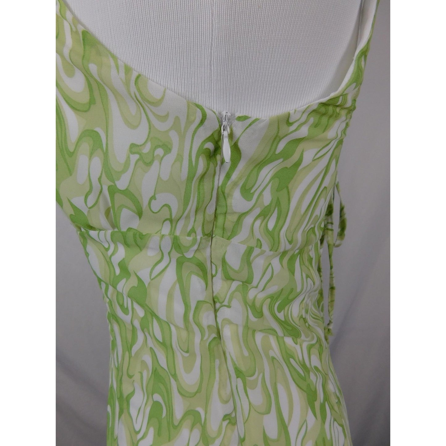 Kendall & Kylie Dress Womens Small Green Spaghetti Strap Mini Swirl DW210185