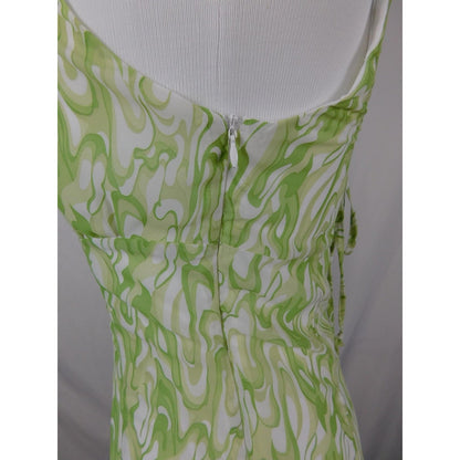 Kendall & Kylie Dress Womens Small Green Spaghetti Strap Mini Swirl DW210185