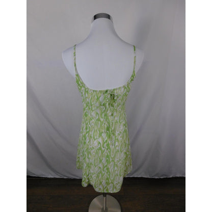 Kendall & Kylie Dress Womens Small Green Spaghetti Strap Mini Swirl DW210185