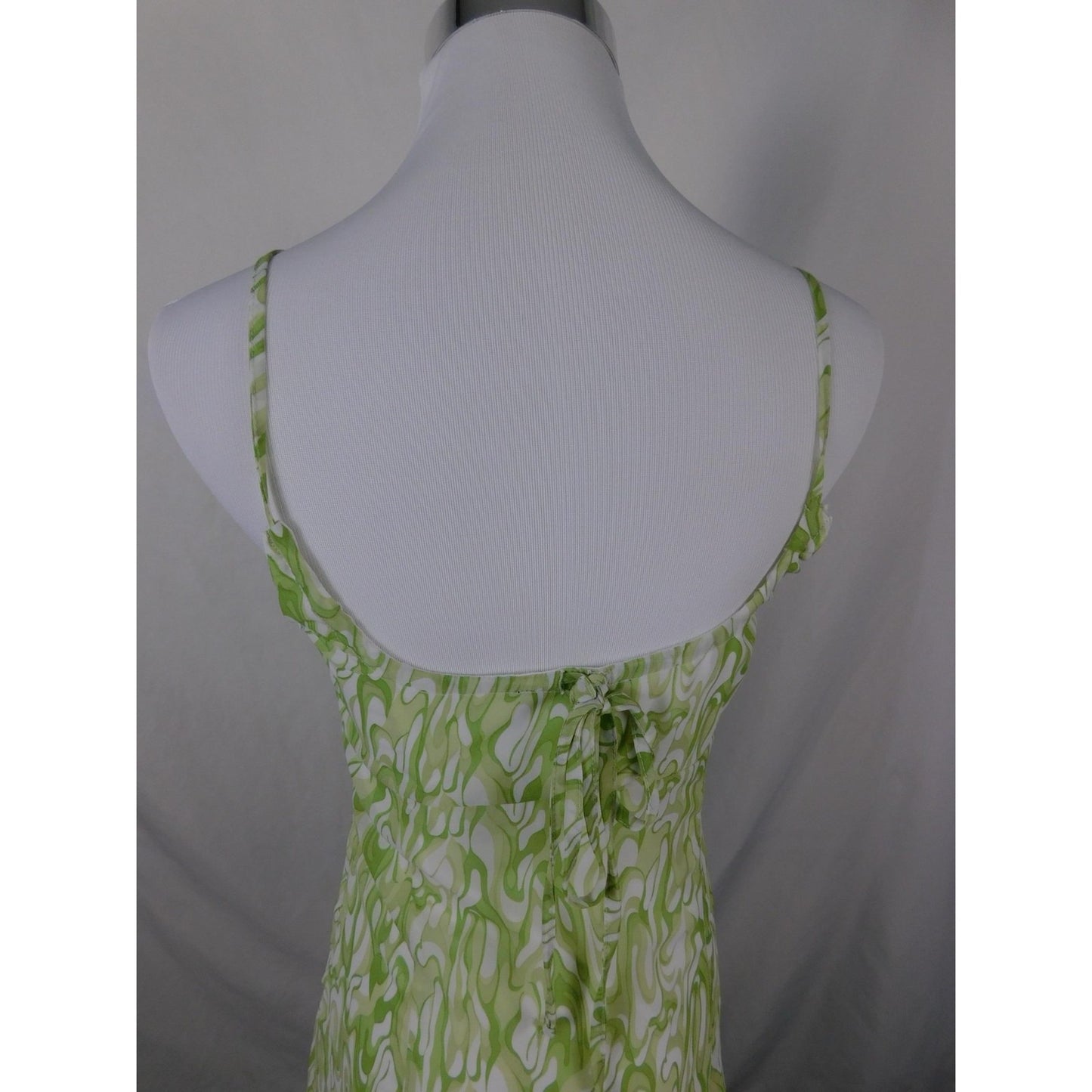 Kendall & Kylie Dress Womens Small Green Spaghetti Strap Mini Swirl DW210185