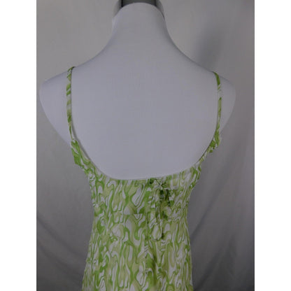 Kendall & Kylie Dress Womens Small Green Spaghetti Strap Mini Swirl DW210185