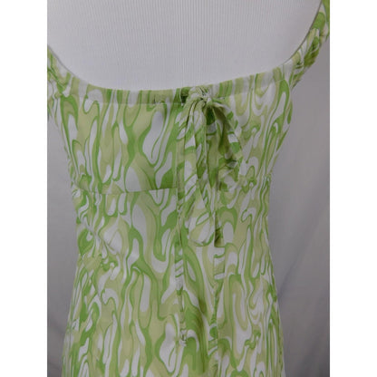 Kendall & Kylie Dress Womens Small Green Spaghetti Strap Mini Swirl DW210185