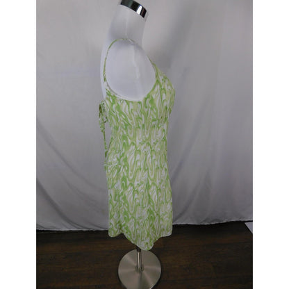 Kendall & Kylie Dress Womens Small Green Spaghetti Strap Mini Swirl DW210185