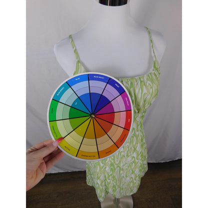 Kendall & Kylie Dress Womens Small Green Spaghetti Strap Mini Swirl DW210185